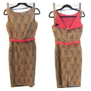 Bettie Page Tatyana Leopard Wiggle Dress